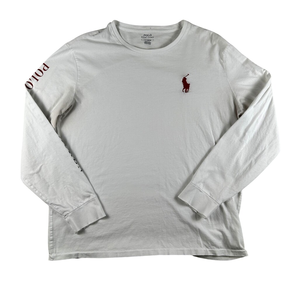 Polo Ralph Lauren Shirt Mens Large Big Pony Long Sleeve Logo Graphic Tagless Tee